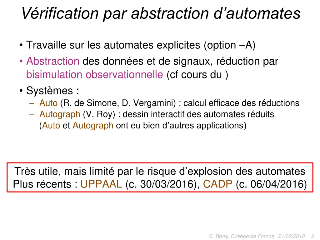 v rification par abstraction d automates