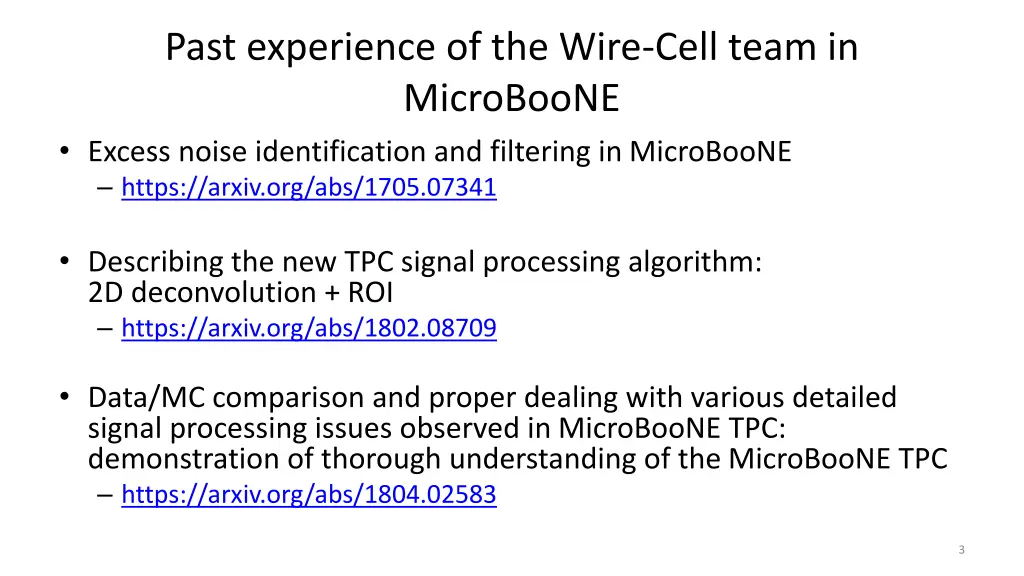 past experience of the wire cell team