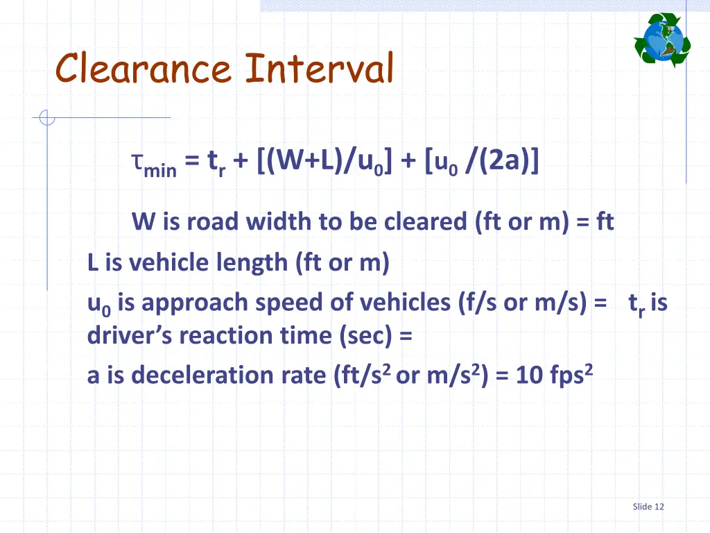 clearance interval