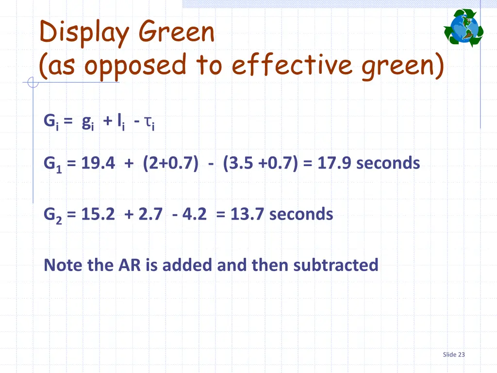 display green as opposed to effective green