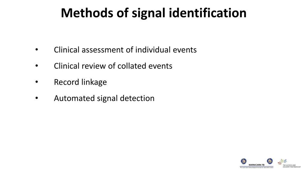 methods of signal identification