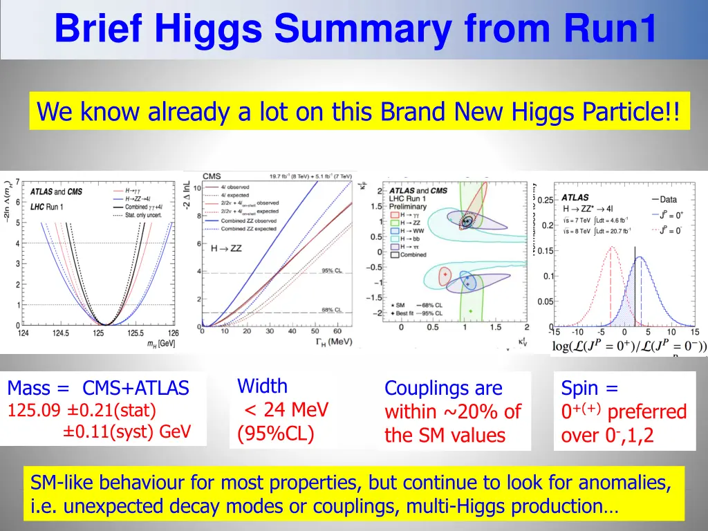 brief higgs summary from run1