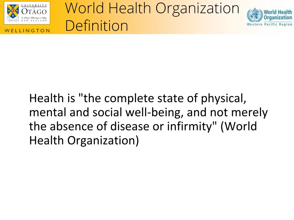 world health organization definition