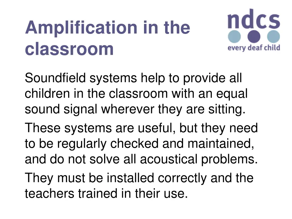 amplification in the classroom