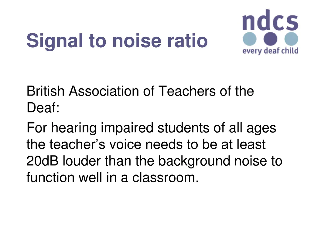 signal to noise ratio 1