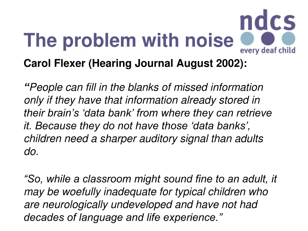 the problem with noise