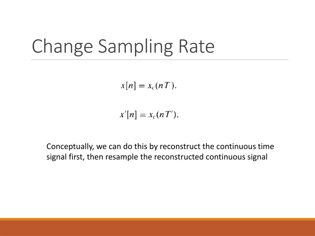 change sampling rate