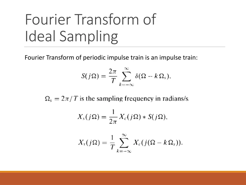 fourier transform of ideal sampling