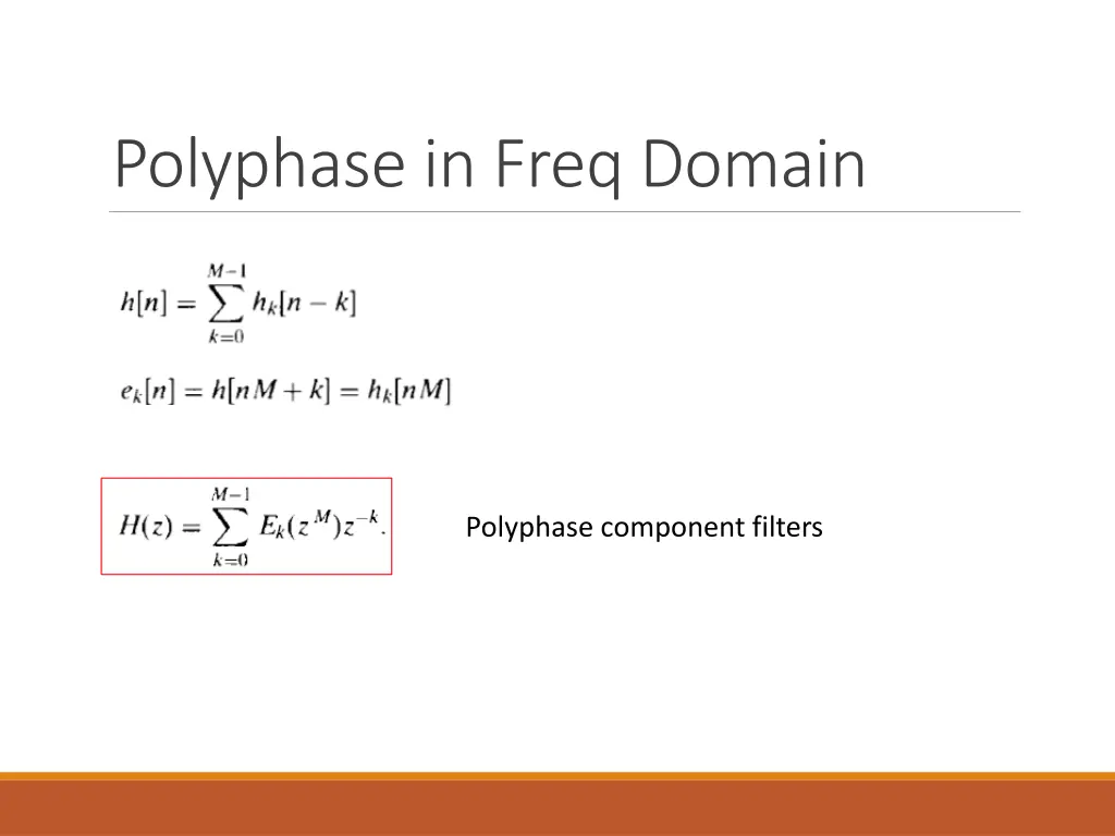 polyphase in freq domain