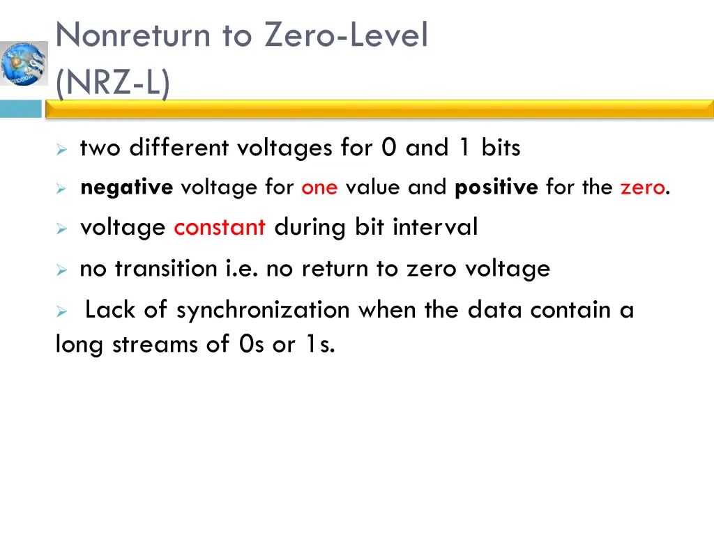 nonreturn to zero level nrz l