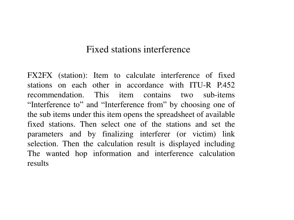 fixed stations interference