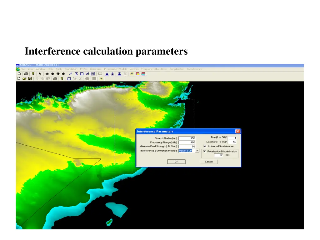 interference calculation parameters