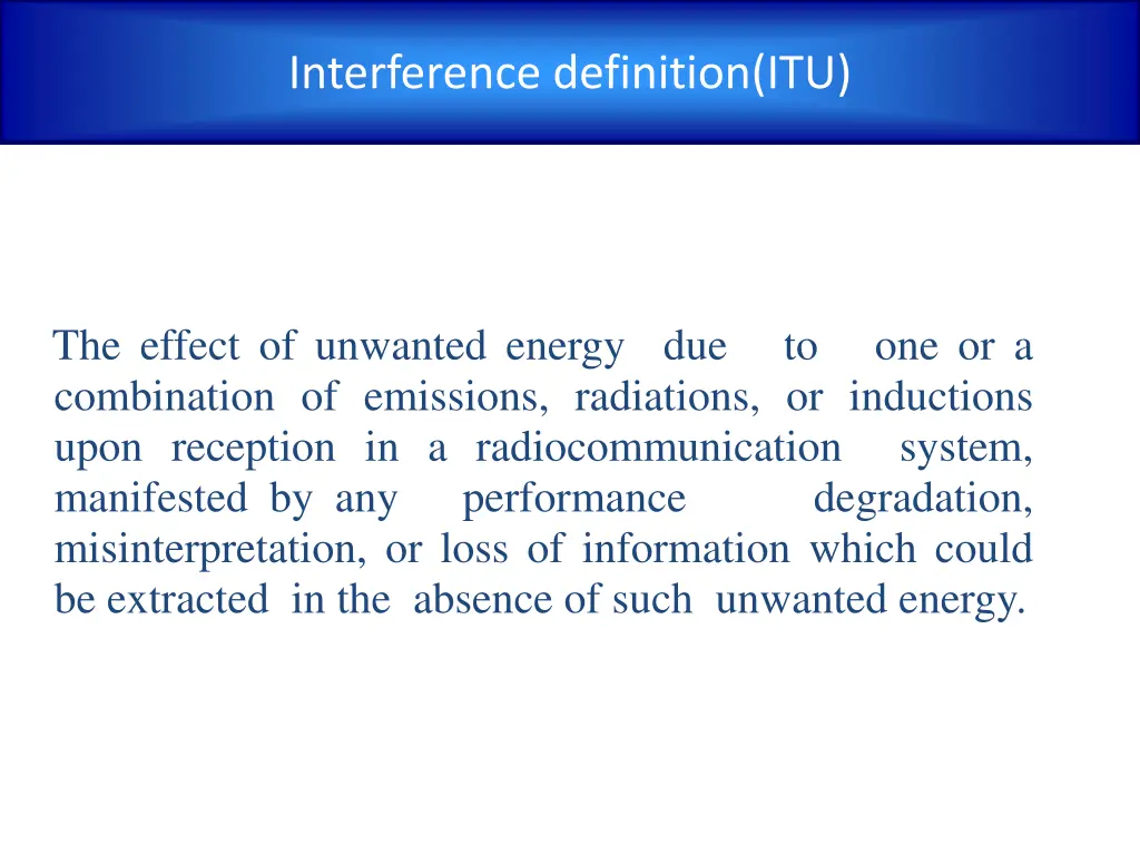 interference definition itu