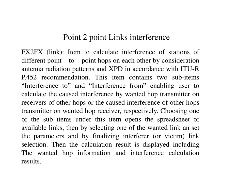 point 2 point links interference