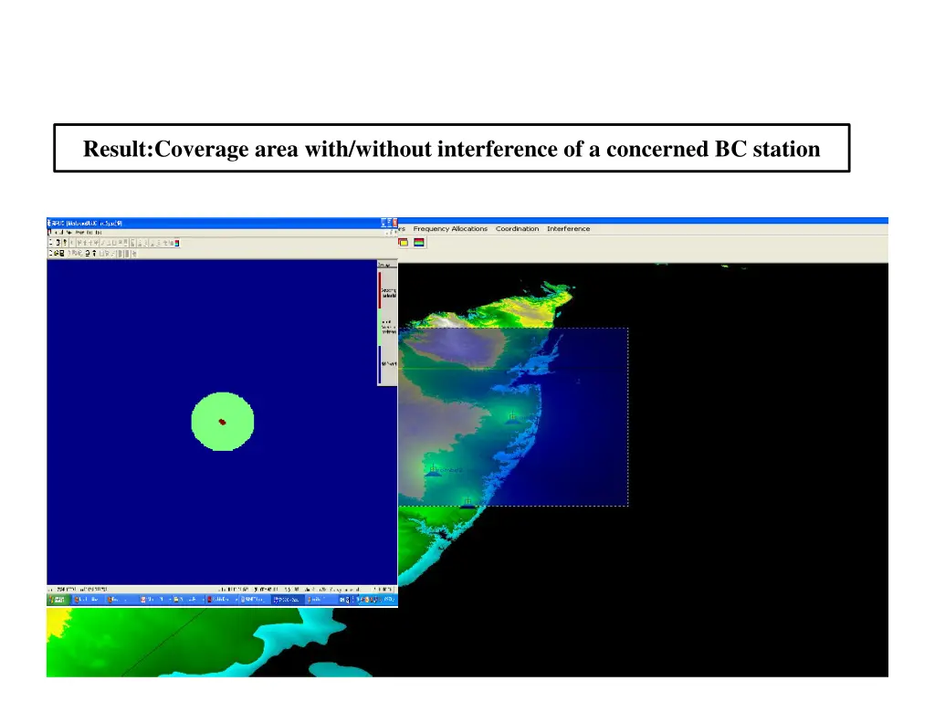 result coverage area with without interference