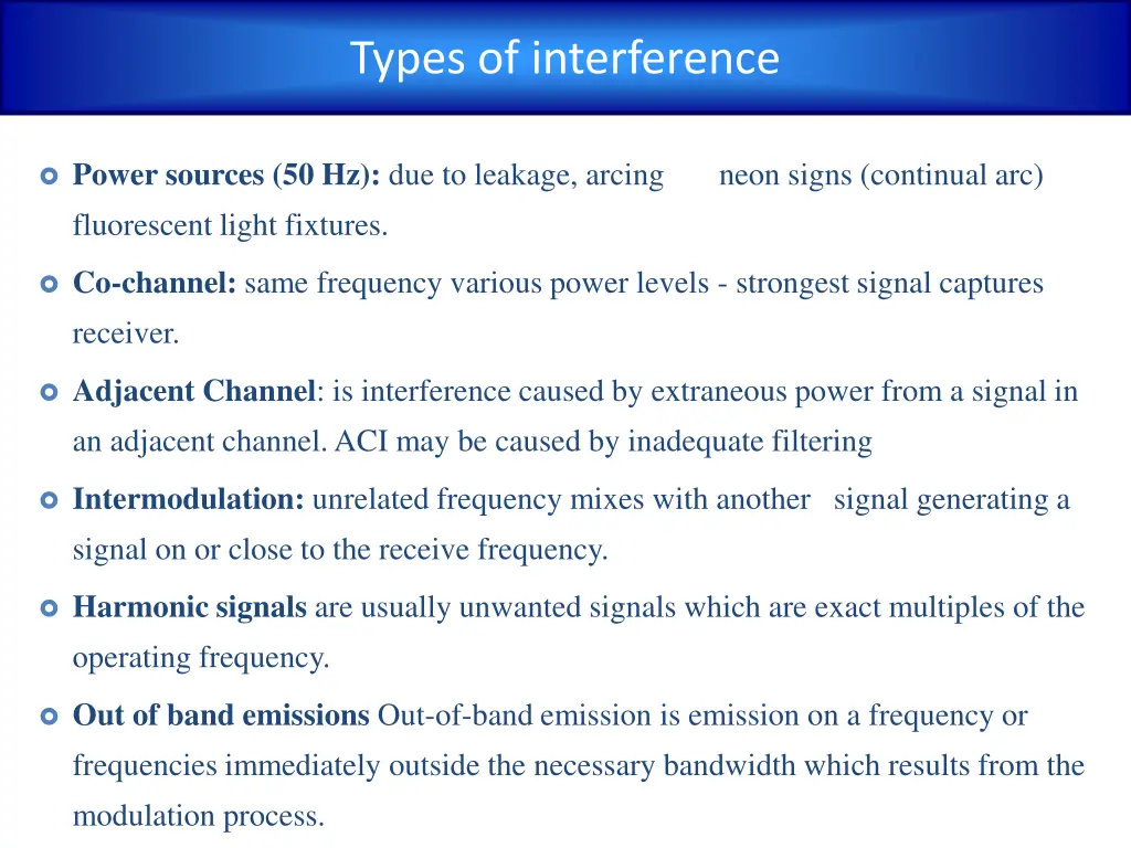 types of interference