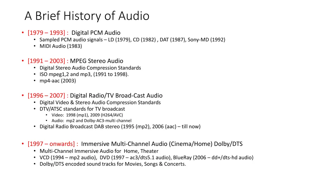 a brief history of audio