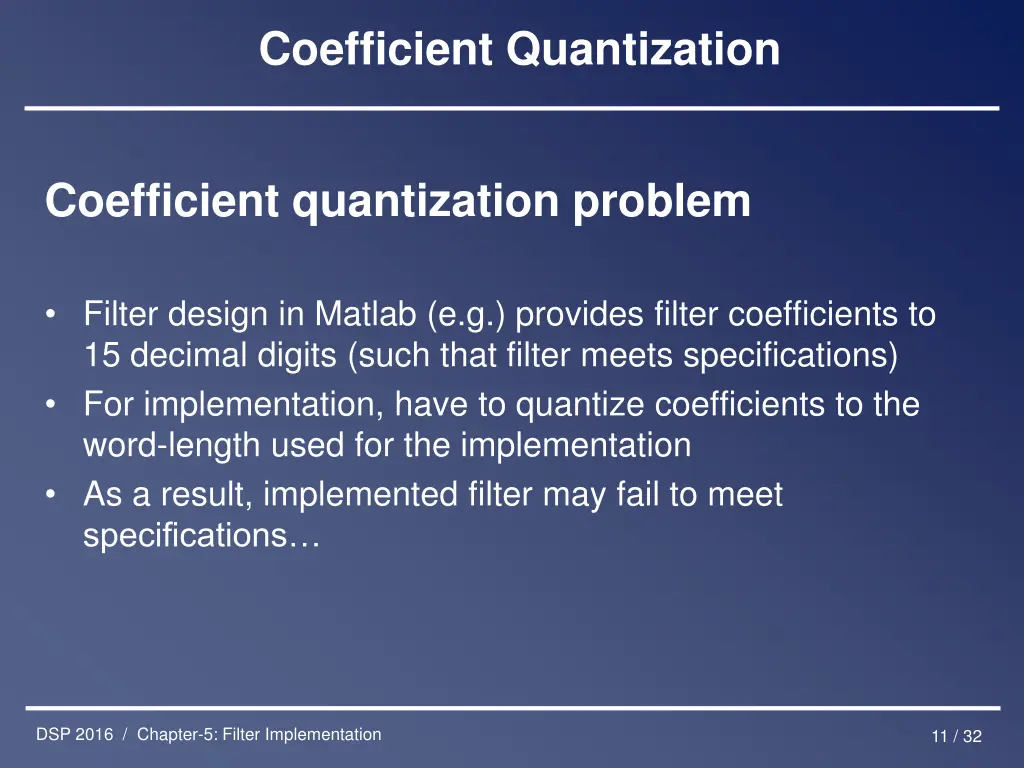 coefficient quantization