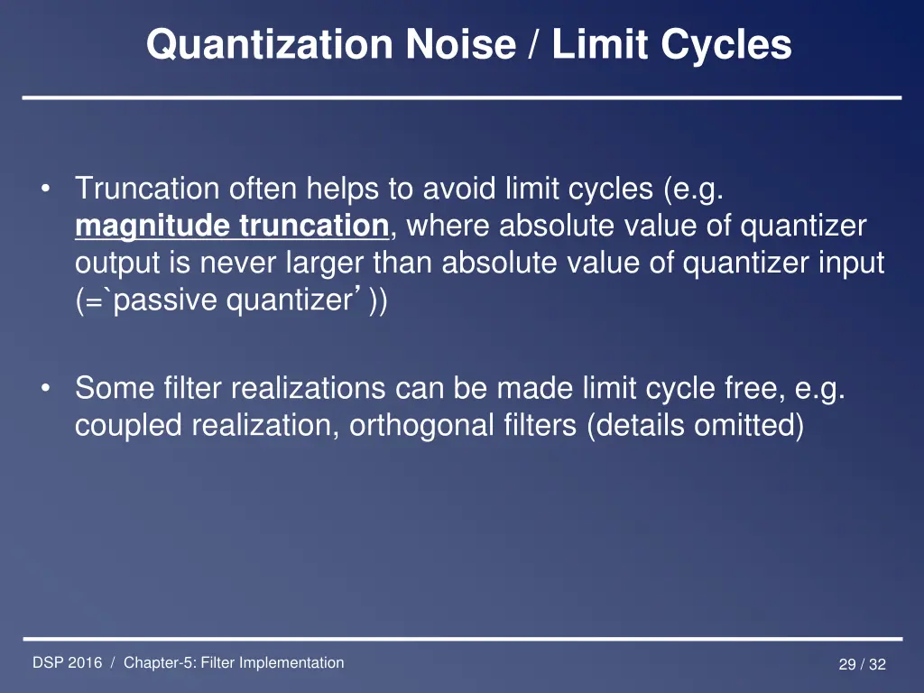 quantization noise limit cycles 3