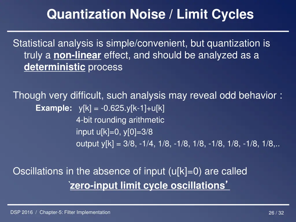 quantization noise limit cycles