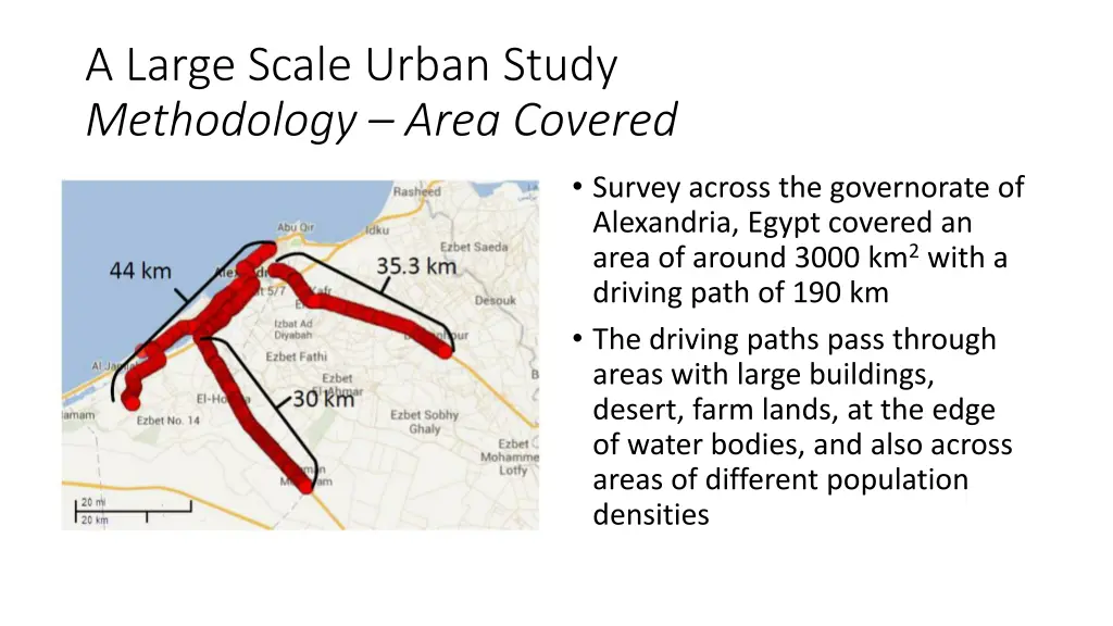 a large scale urban study methodology area covered