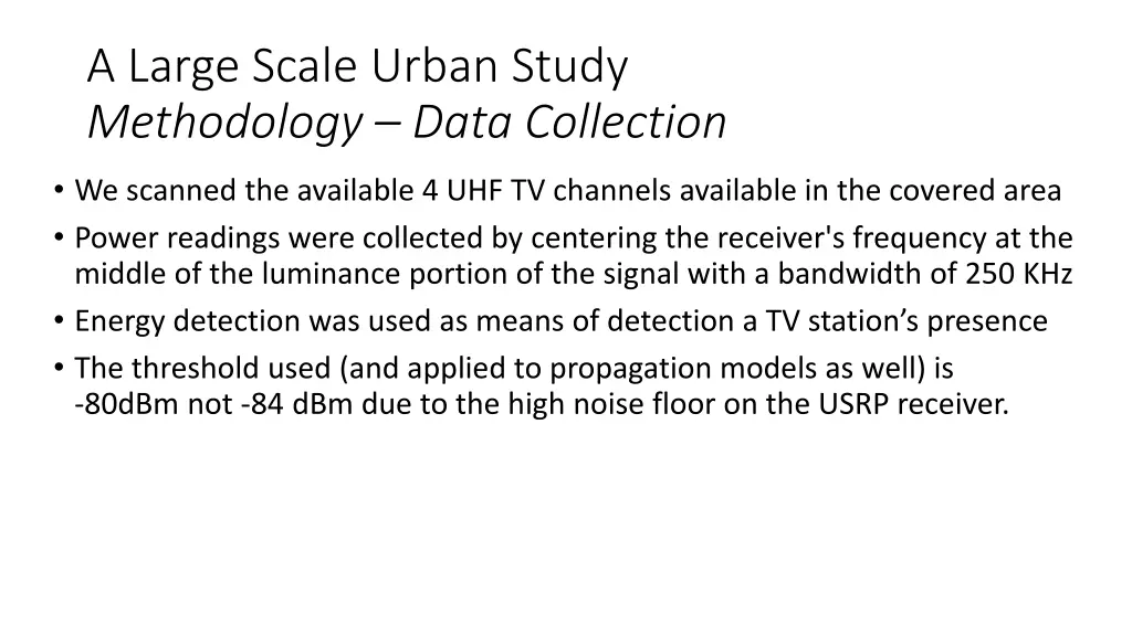 a large scale urban study methodology data