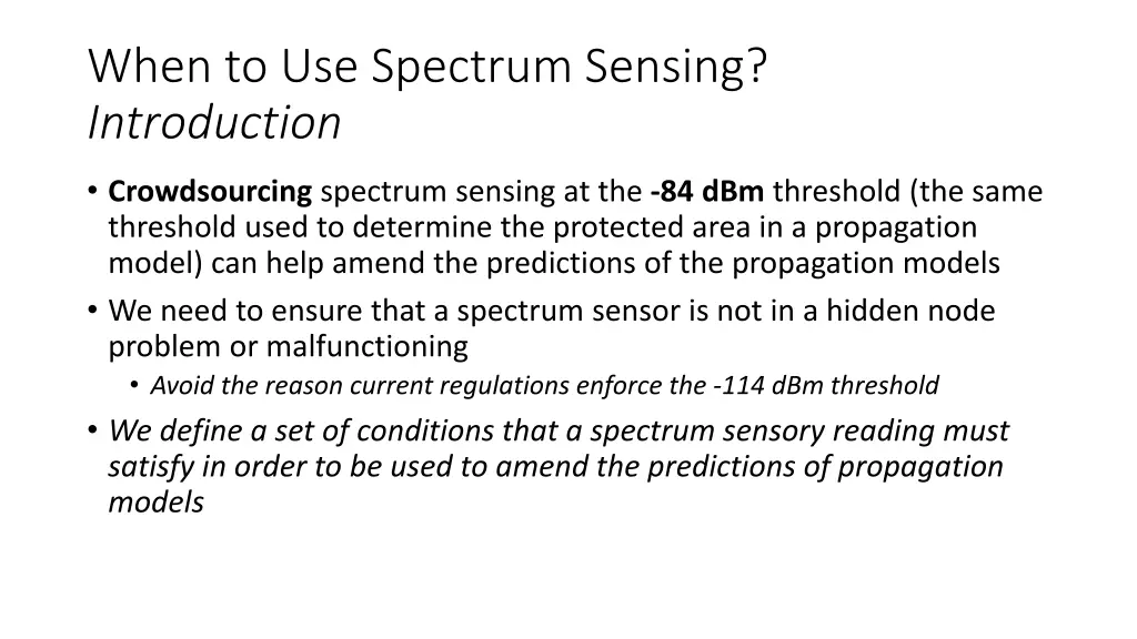 when to use spectrum sensing introduction