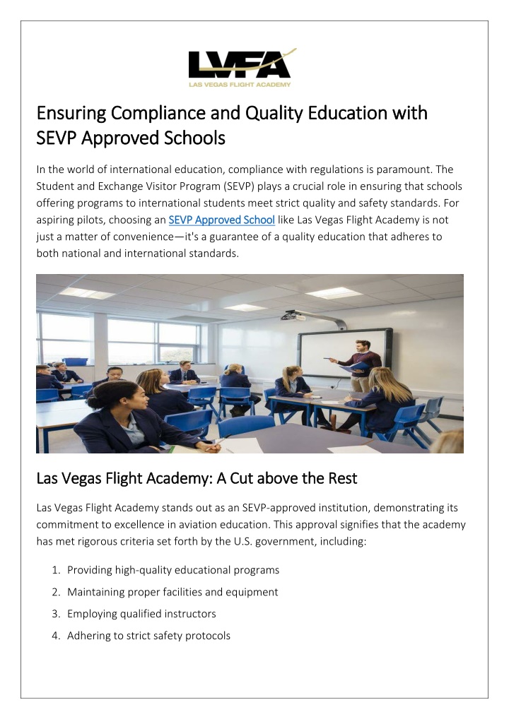 ensuring compliance and quality education with