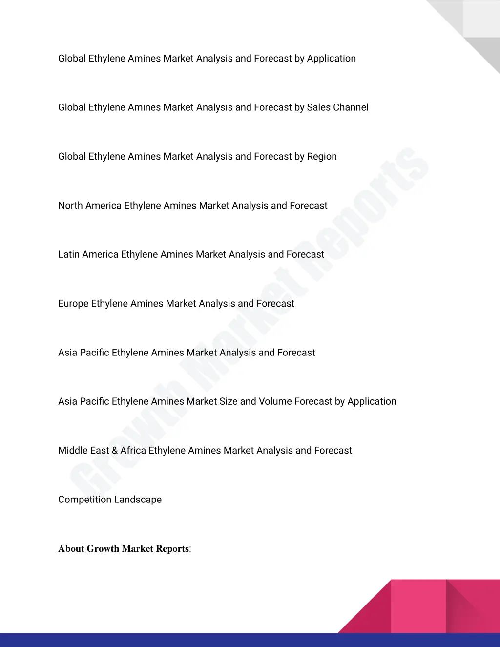 global ethylene amines market analysis