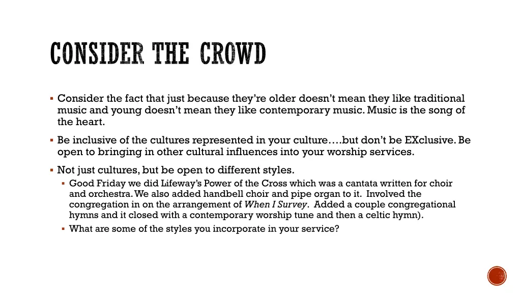 consider the crowd