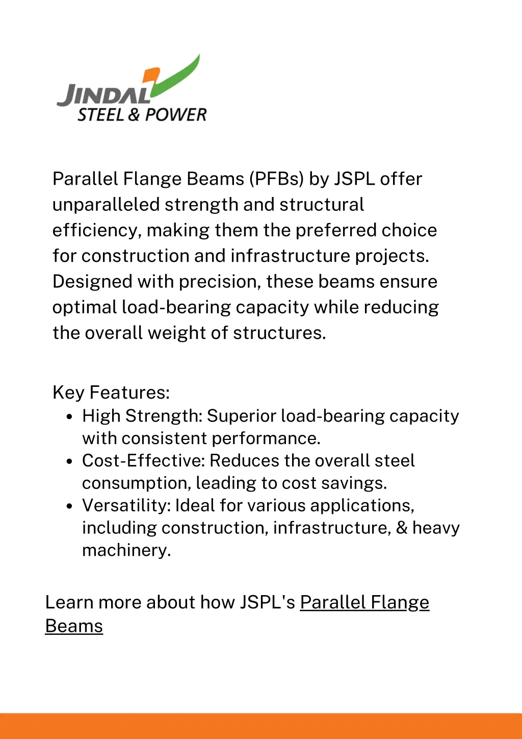 parallel flange beams pfbs by jspl offer