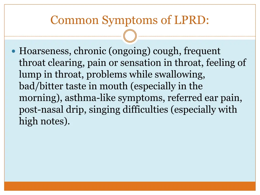 common symptoms of lprd