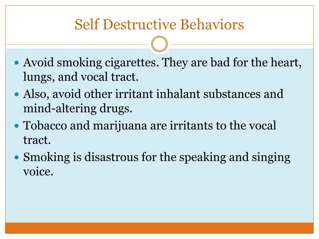 self destructive behaviors