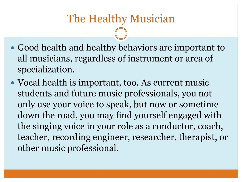 the healthy musician