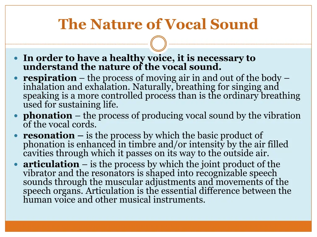 the nature of vocal sound