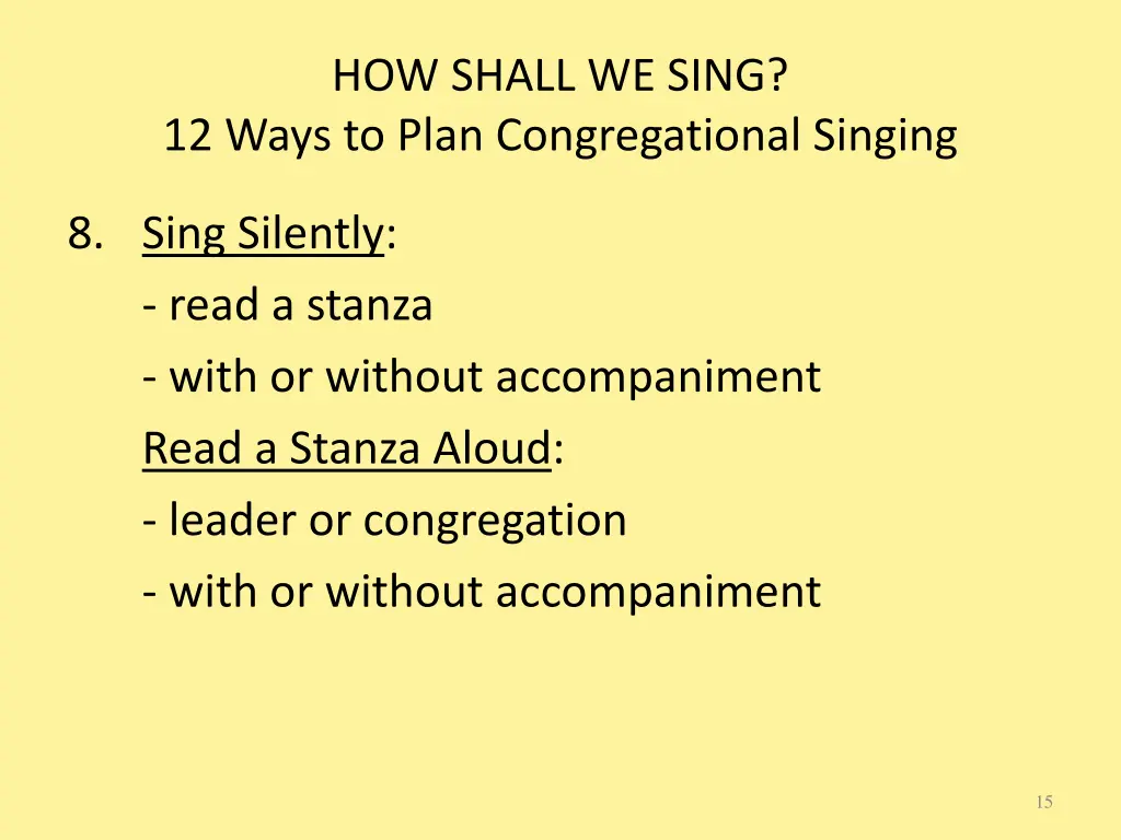 how shall we sing 12 ways to plan congregational 7