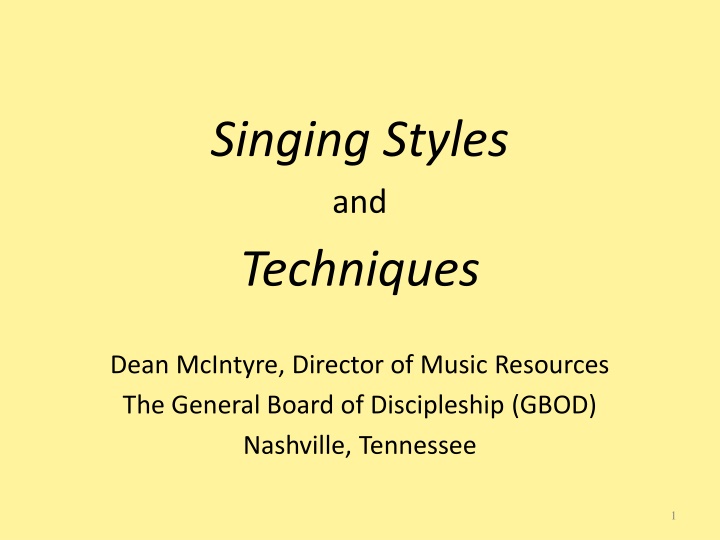 singing styles and techniques