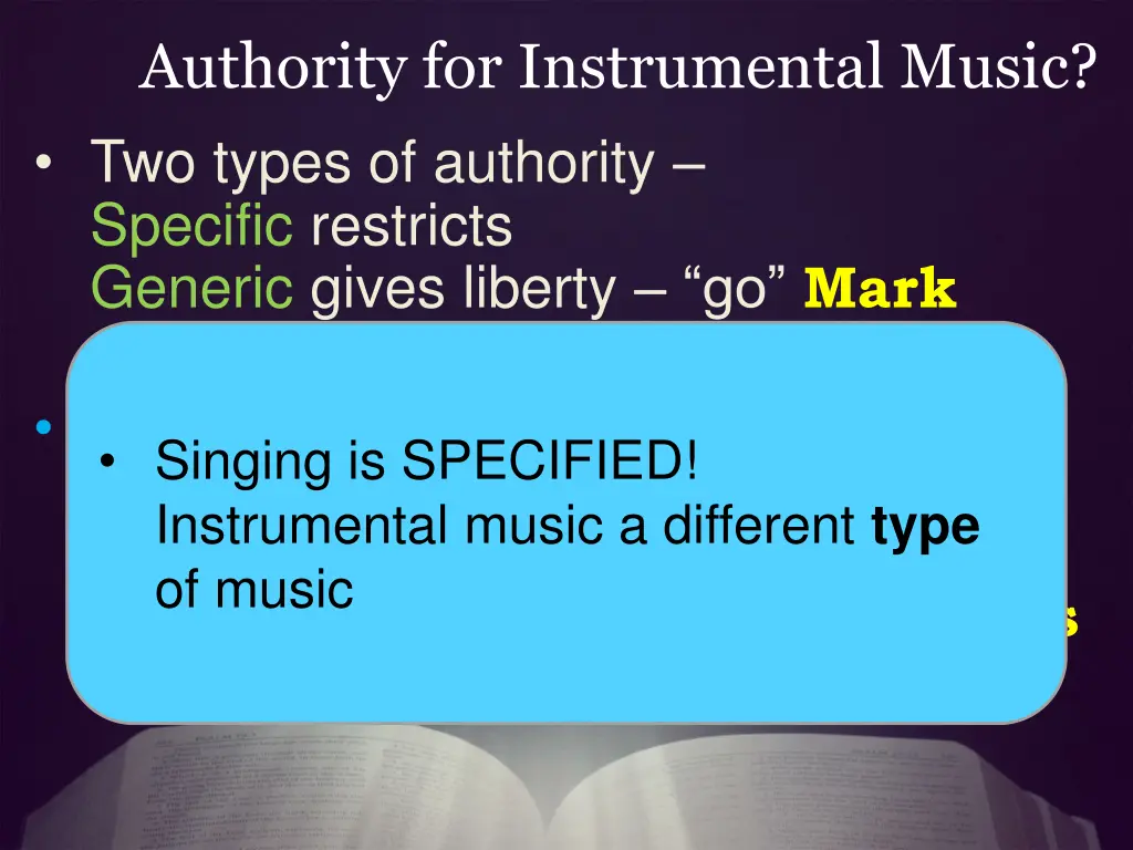 authority for instrumental music 1