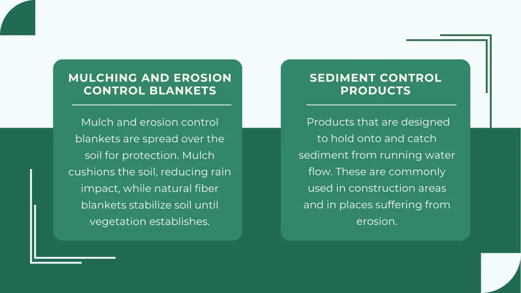 mulching and erosion control blankets