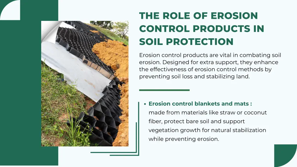 the role of erosion control products in soil