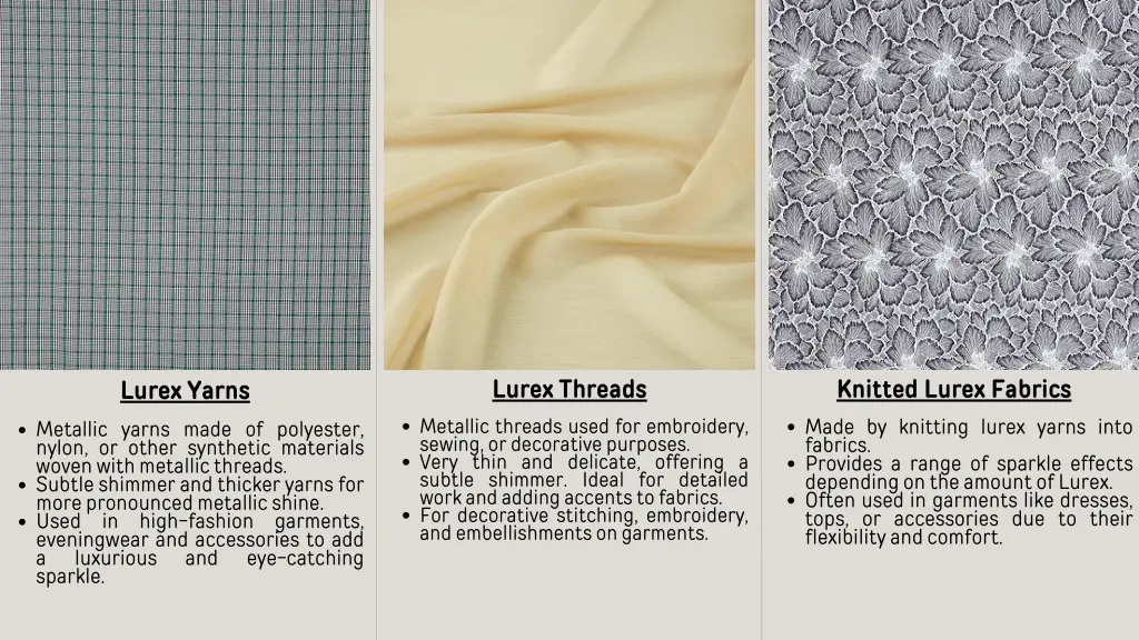 knitted lurex fabrics made by knitting lurex