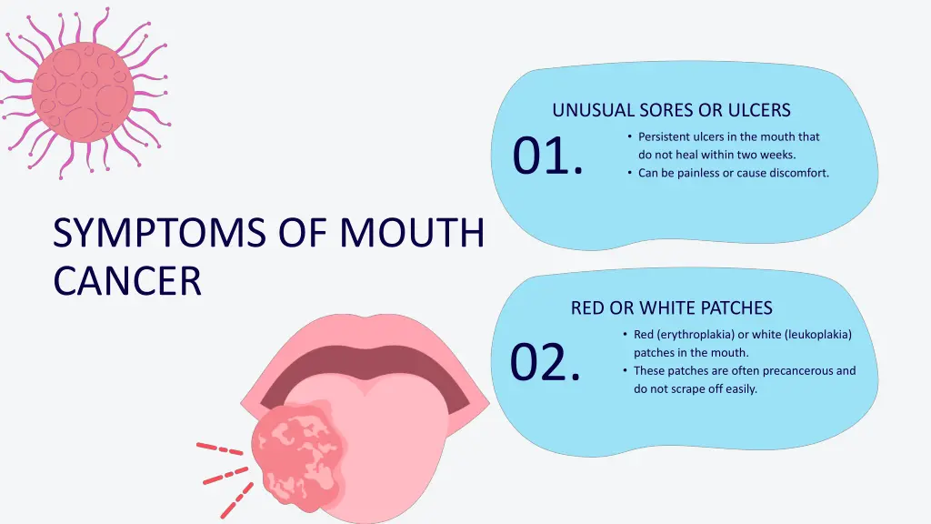 unusual sores or ulcers