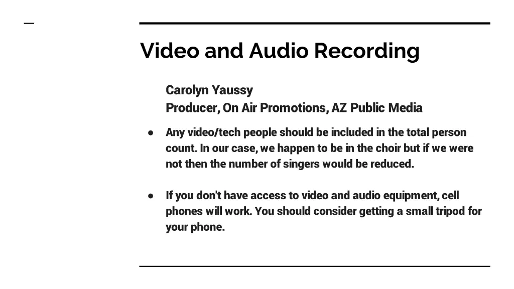 video and audio recording