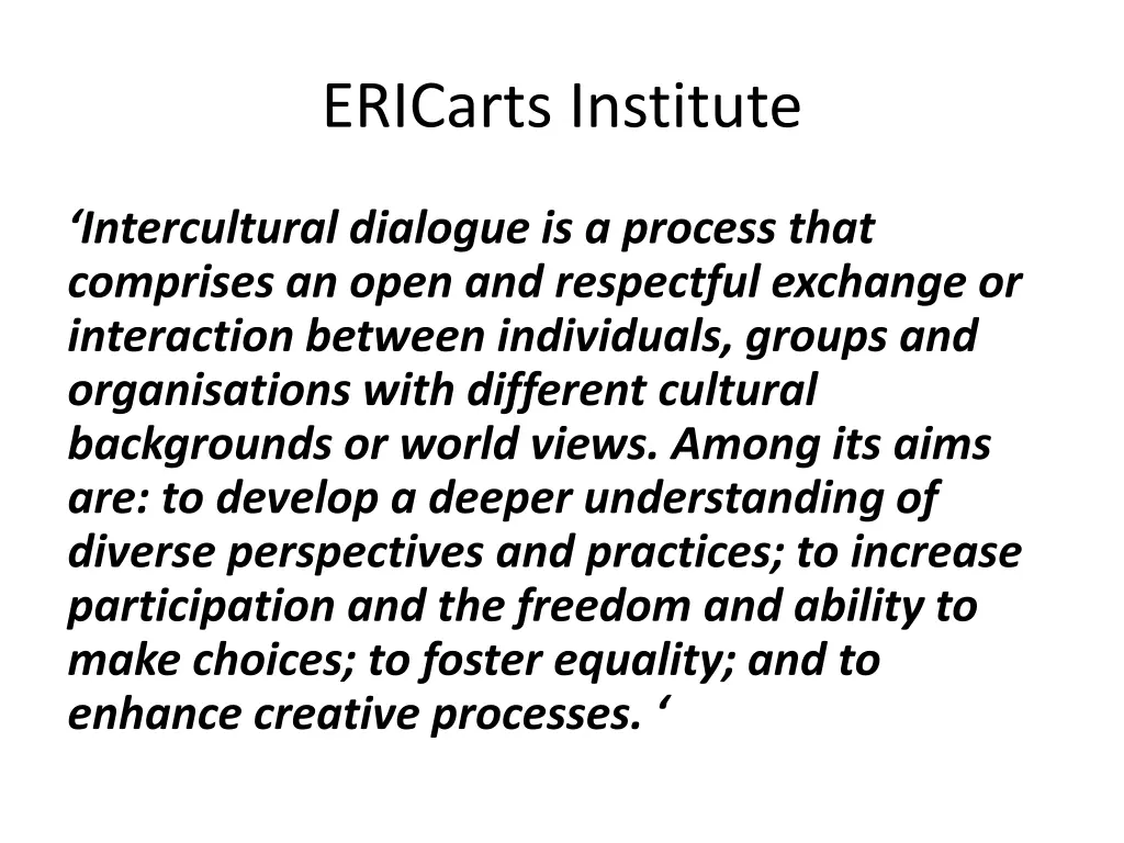 ericarts institute