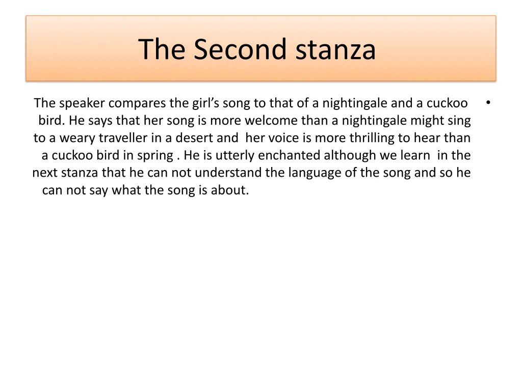 the second stanza