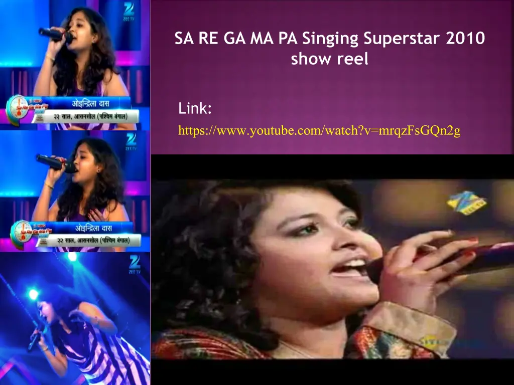 sa re ga ma pa singing superstar 2010 show reel