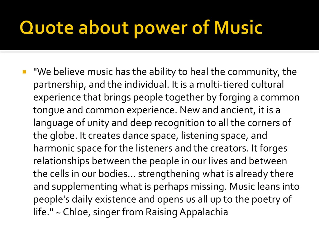 we believe music has the ability to heal