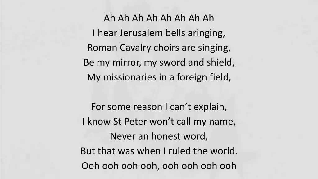 ah ah ah ah ah ah ah ah i hear jerusalem bells