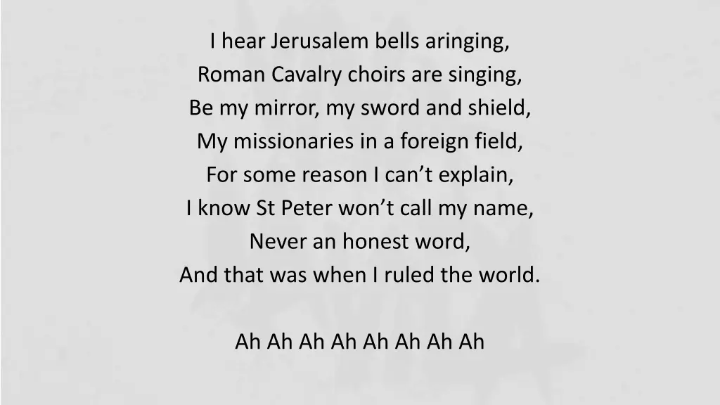 i hear jerusalem bells aringing roman cavalry 1