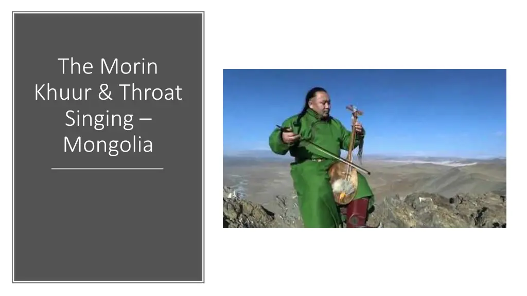 the morin khuur throat singing mongolia